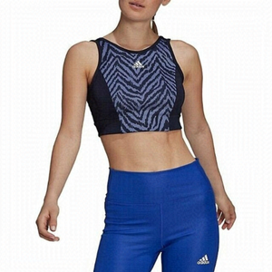 ADIDAS Purple Zebra Cropped Sports Bra Aeroready